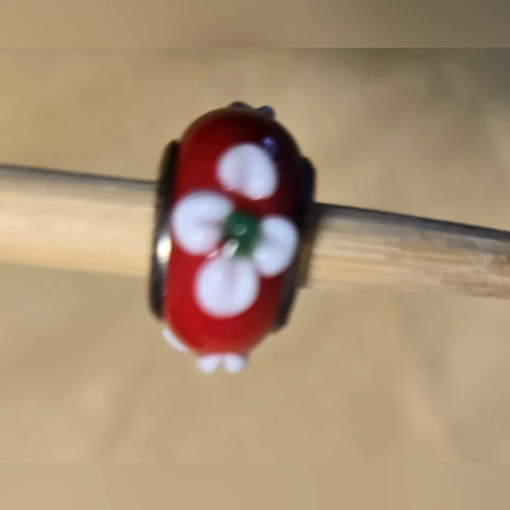 Pandora Murano glass charm beads and sterling silver spacers. Retired - Picture 2 of 16